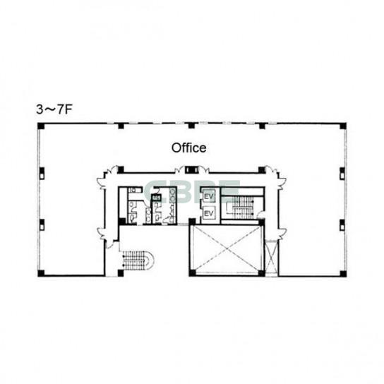 3階〜7階 平面図