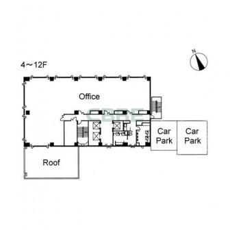 4階〜12階 平面図
