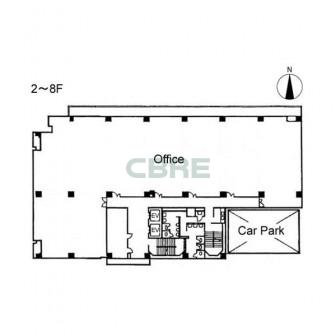 2階〜8階 平面図