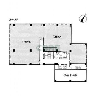 3階〜8階 平面図