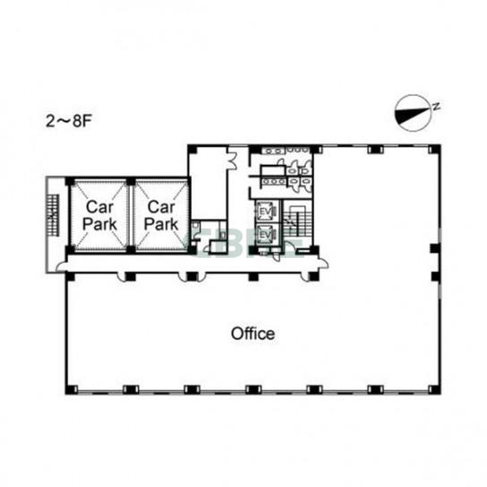 2階〜8階 平面図