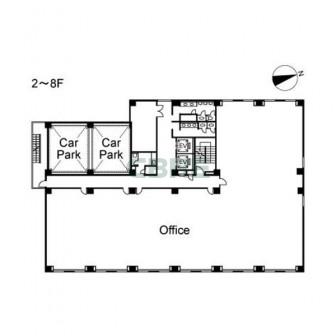 2階〜8階 平面図