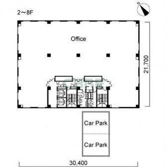 2階〜8階 平面図