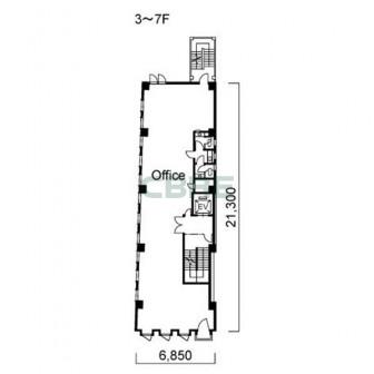 3階〜7階 平面図