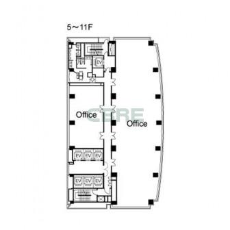 5階〜11階 平面図