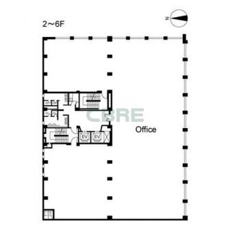 2階〜6階 平面図