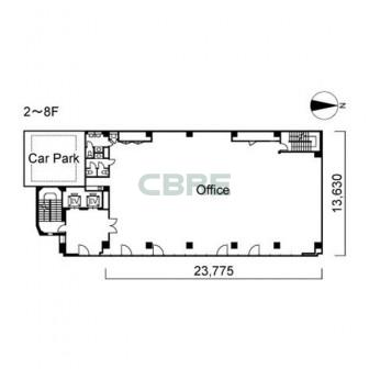 2階〜8階 平面図