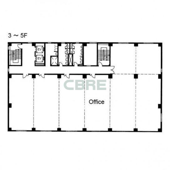 3階〜5階 平面図