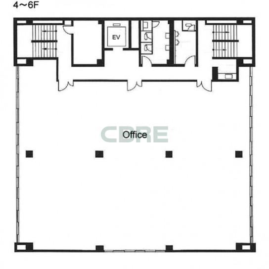4階〜6階 平面図