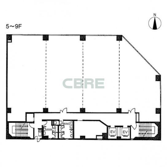 5階〜9階 平面図
