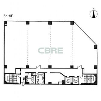 5階〜9階 平面図