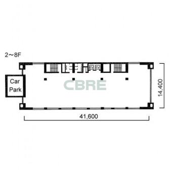 2階〜8階 平面図