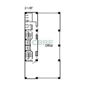 2階〜8階 平面図