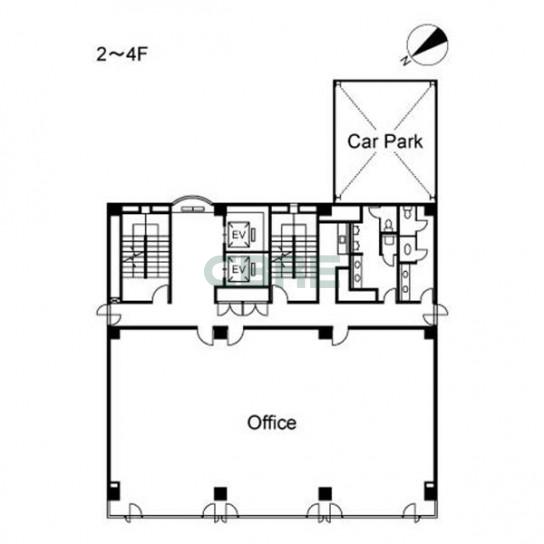 2階〜4階 平面図