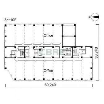 3階〜10階 平面図