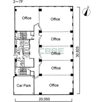 2階〜7階 平面図
