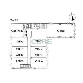 2階〜6階 平面図
