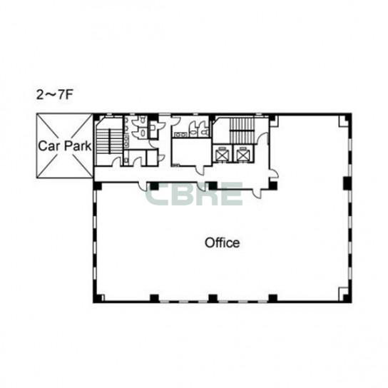 2階〜7階 平面図