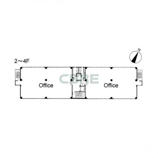 2階〜4階 平面図