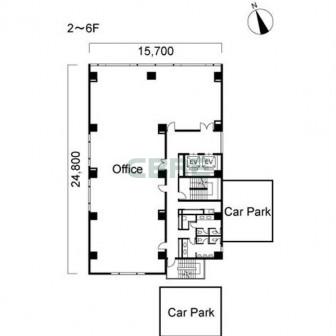 2階〜6階 平面図