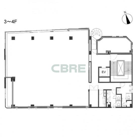 3階〜4階 平面図