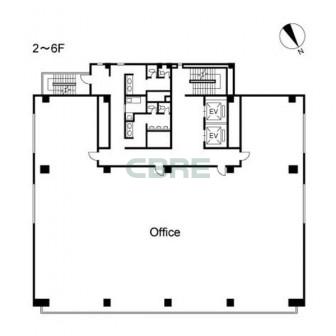 2階〜6階 平面図