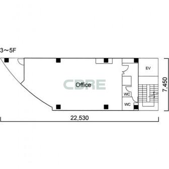 3階〜5階 平面図