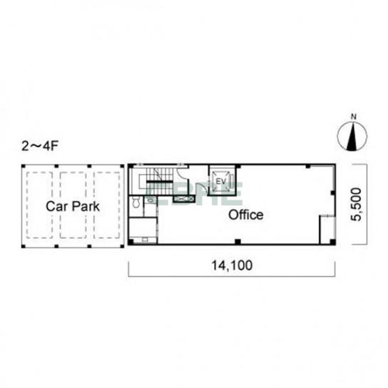 2階〜4階 平面図