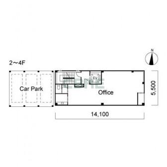 2階〜4階 平面図