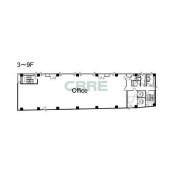 3階〜9階 平面図