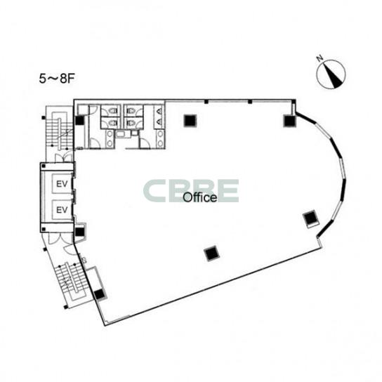 5階〜8階 平面図