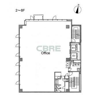 2階〜8階 平面図