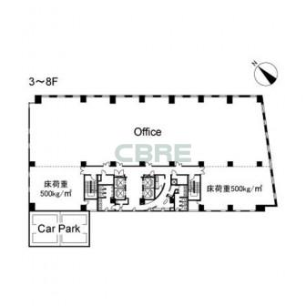 3階〜8階 平面図