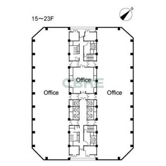 15階〜23階 平面図