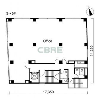 3階〜5階 平面図