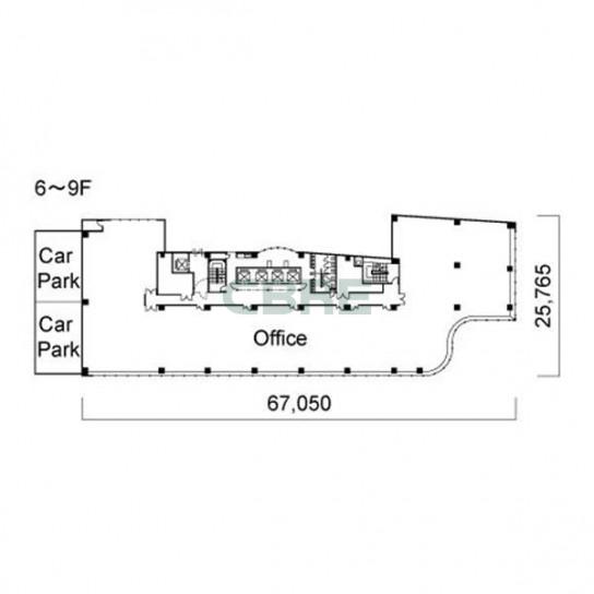6階〜9階 平面図