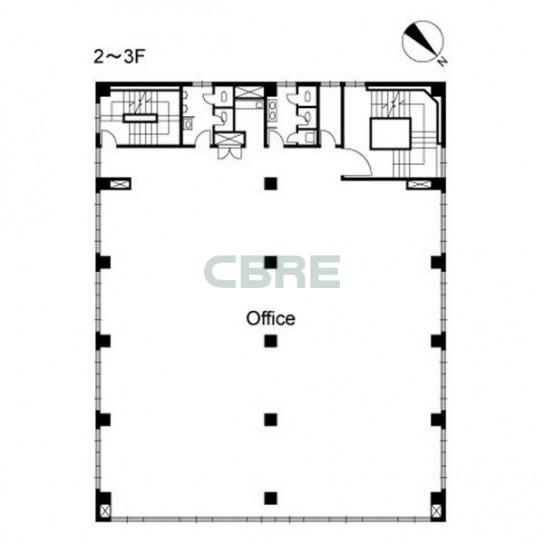 2階〜3階 平面図