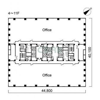 4階〜11階 平面図