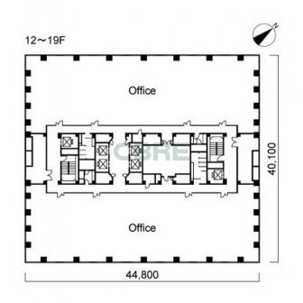 12階〜19階 平面図