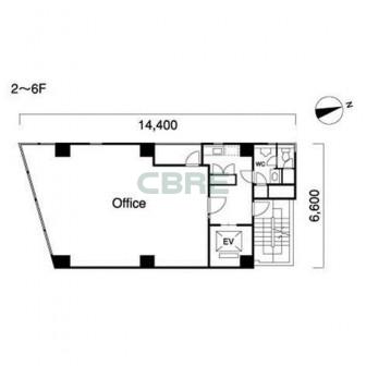 2階〜6階 平面図