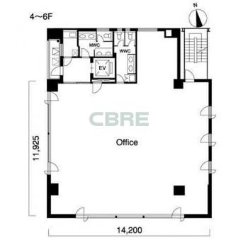 4階〜6階 平面図