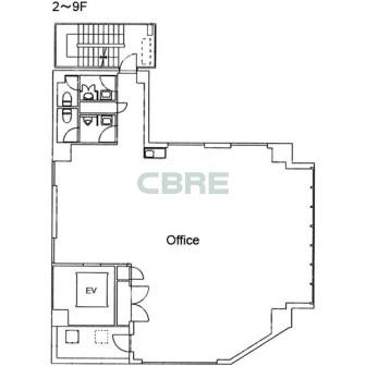 2階〜9階 平面図