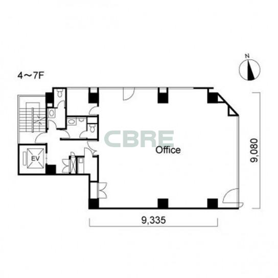 4階〜7階 平面図