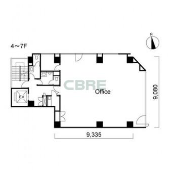 4階〜7階 平面図