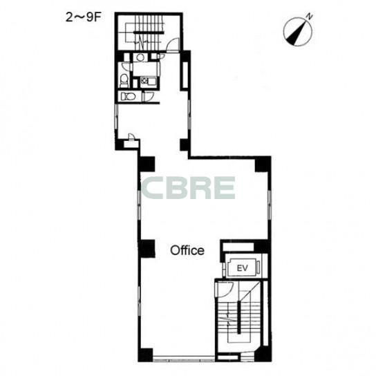 2階〜9階 平面図