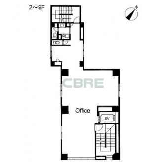 2階〜9階 平面図