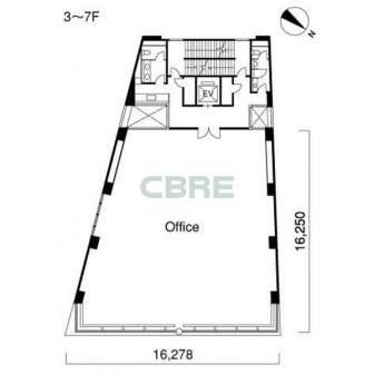 3階〜7階 平面図