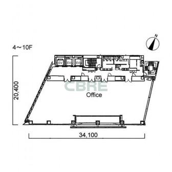 4階〜10階 平面図