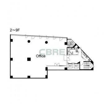2階〜9階 平面図