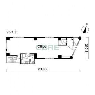 2階〜10階 平面図